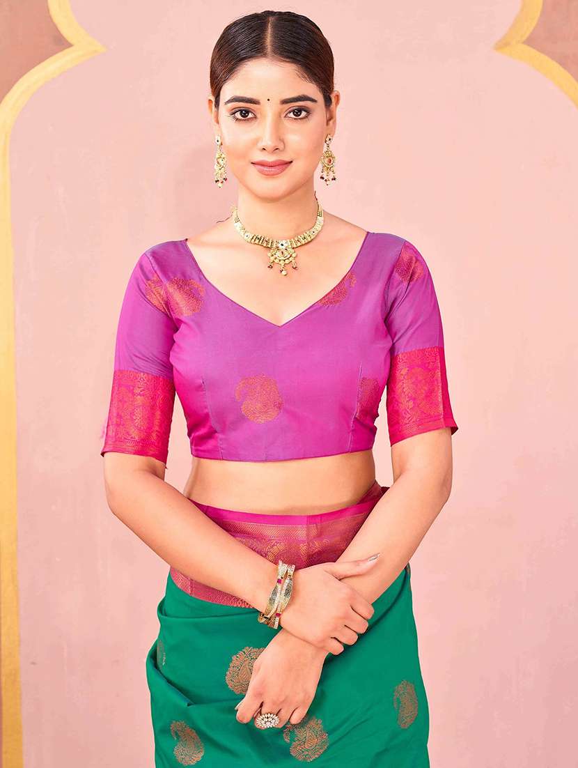 women self design banarasi saree with blouse - 22066365 - Standard Image - 5