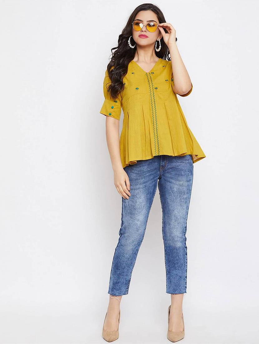 women embroidered puff sleeve peplum top - 22066369 - Standard Image - 5