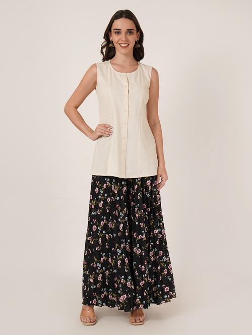 women solid mandarin neck regular top - 22066377 - Standard Image - 0