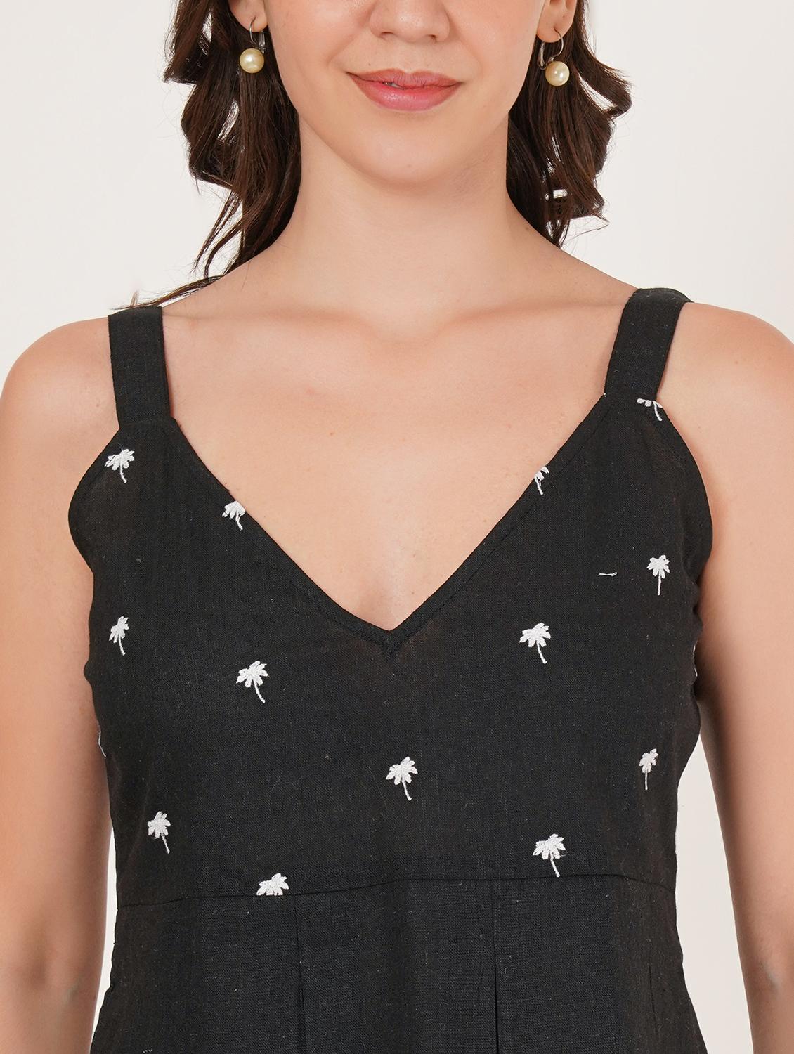 women embroidered shoulder strap peplum top - 22066379 - Standard Image - 3