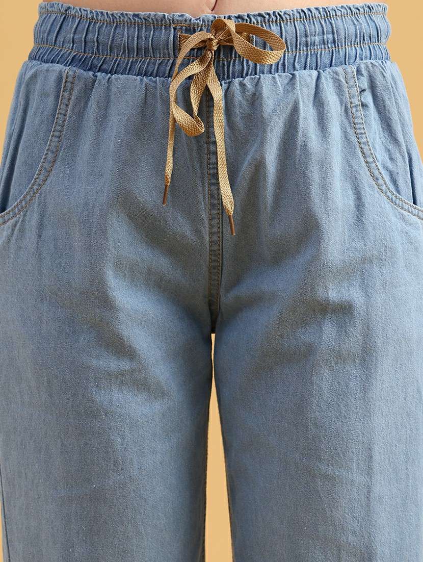 women solid mid rise straight trouser - 22066780 -  Standard Image - 5