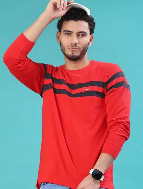 men striped long sleeve regular fit t-shirt - 22066801 -  Standard Image - 0