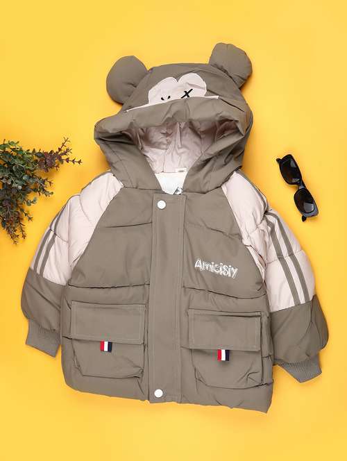 boys solid long sleeve hooded quiled acket - 22066897 -  Standard Image - 0