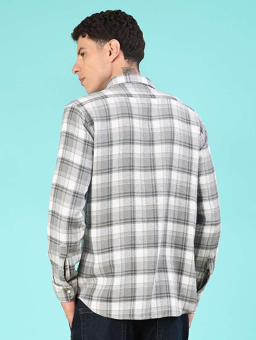 men checkered long sleeve regular fit casual shirt - 22066907 -  Standard Image - 3