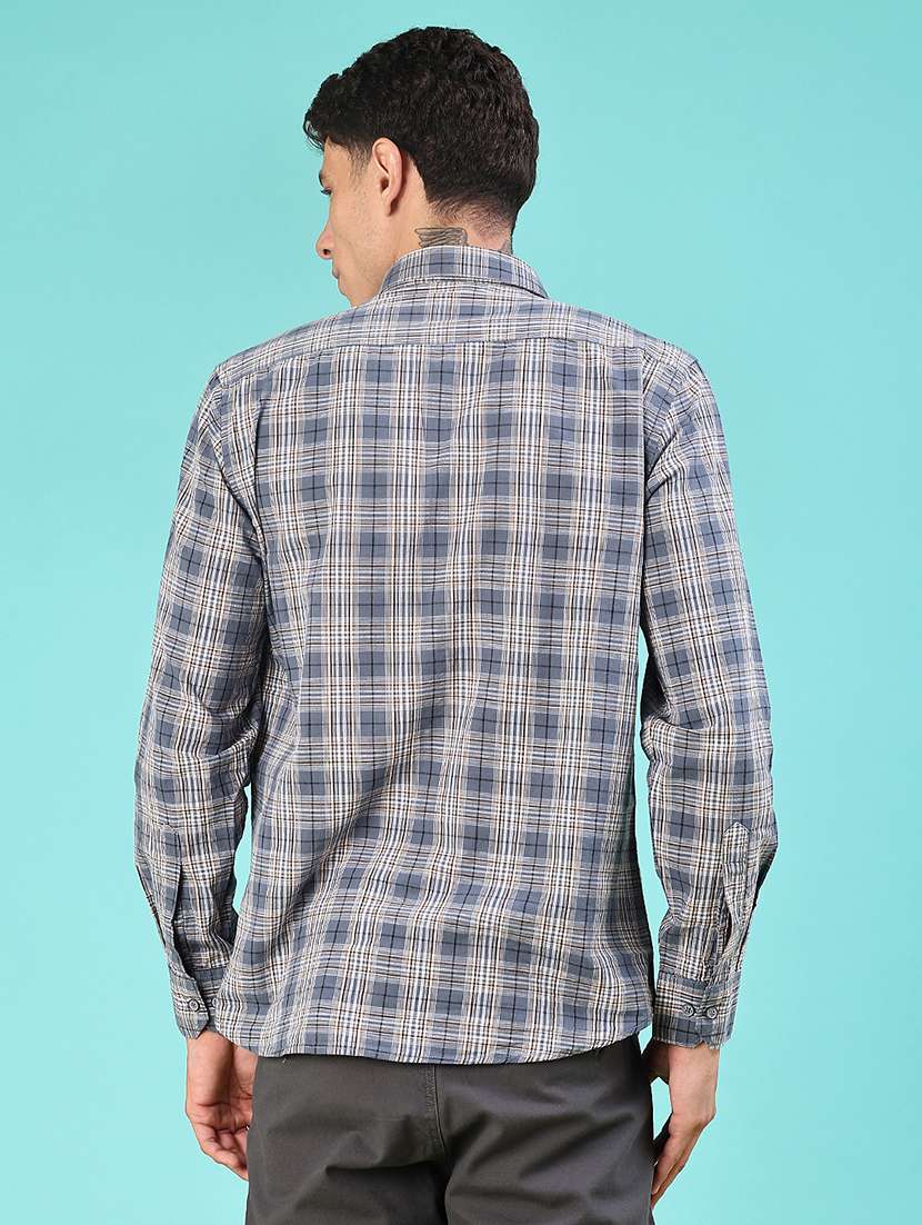 men checkered long sleeve regular fit casual shirt - 22066953 -  Standard Image - 3