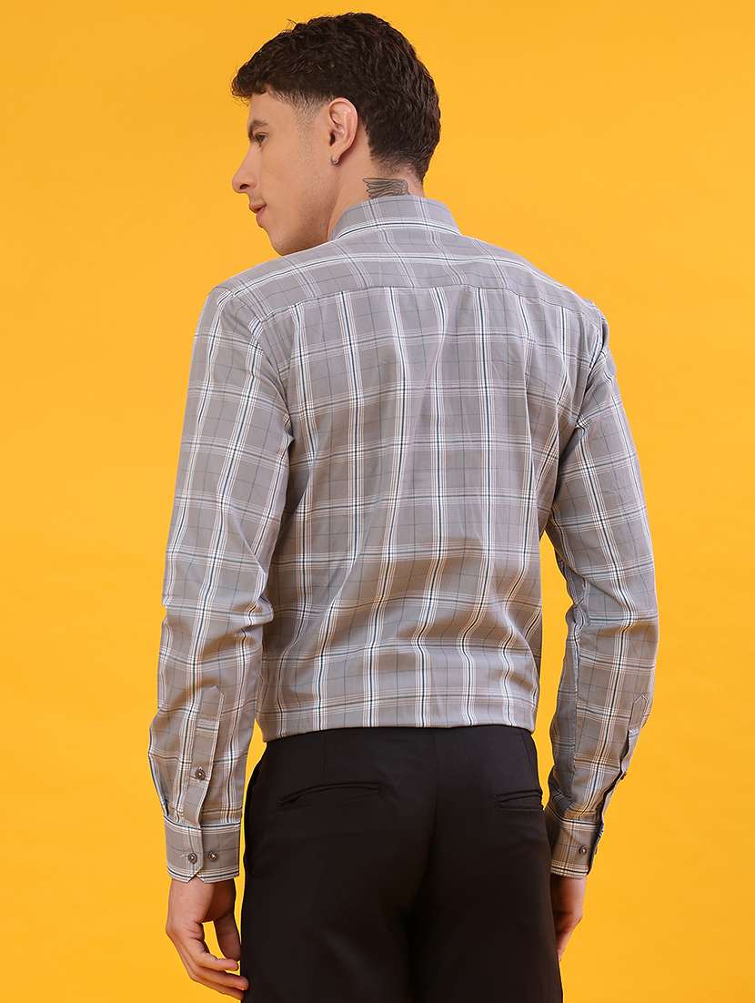 men checkered long sleeve regualr fit formal shirt - 22067104 -  Standard Image - 3
