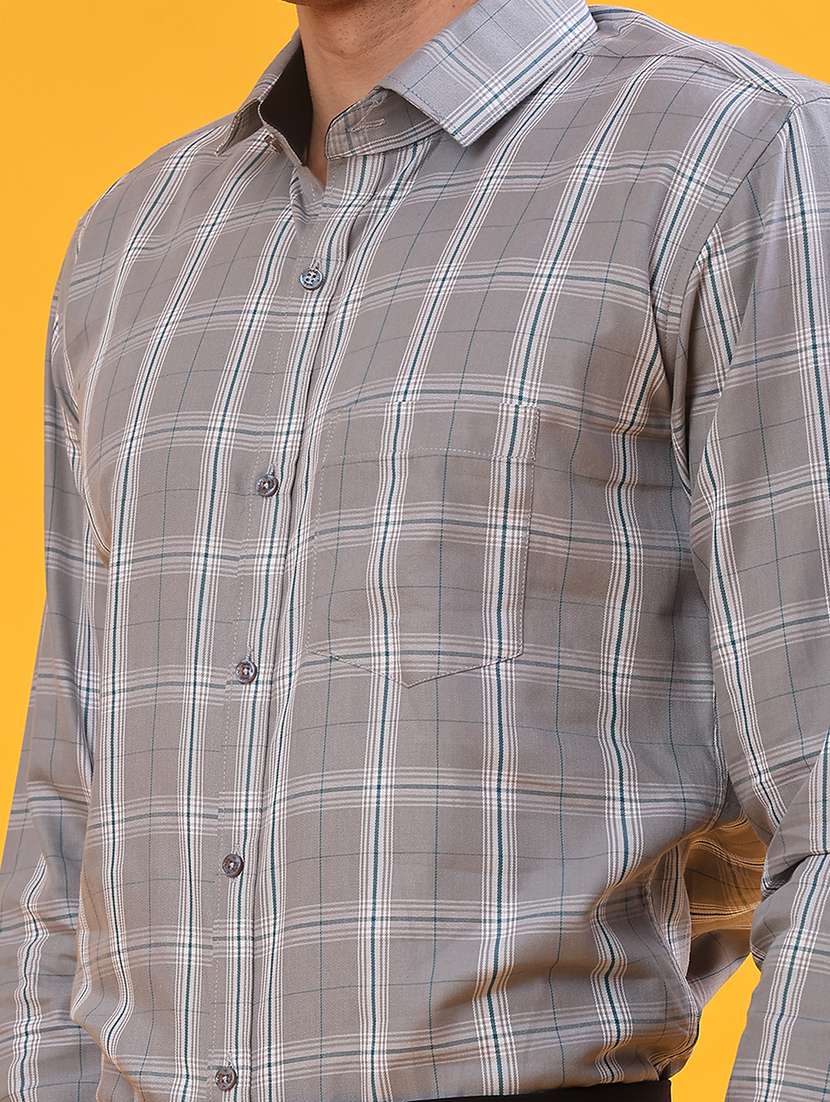 men checkered long sleeve regualr fit formal shirt - 22067104 -  Standard Image - 5