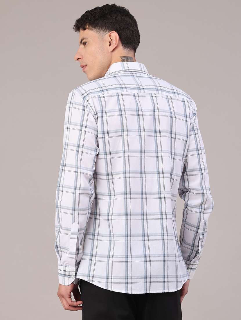 men checkered collared long sleeve shirt - 22067105 -  Standard Image - 3