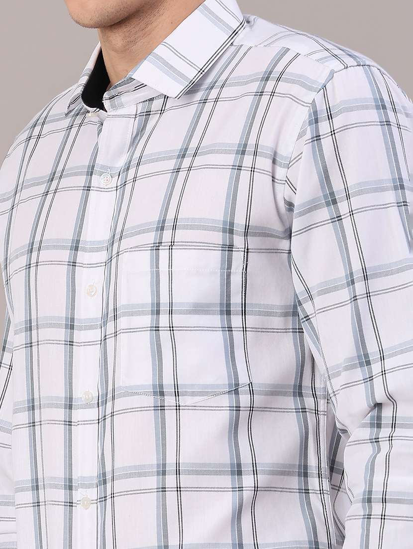 men checkered collared long sleeve shirt - 22067105 -  Standard Image - 5