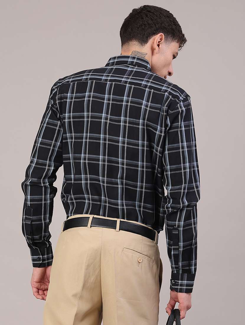 men checkered collared long sleeve shirt - 22067106 -  Standard Image - 3