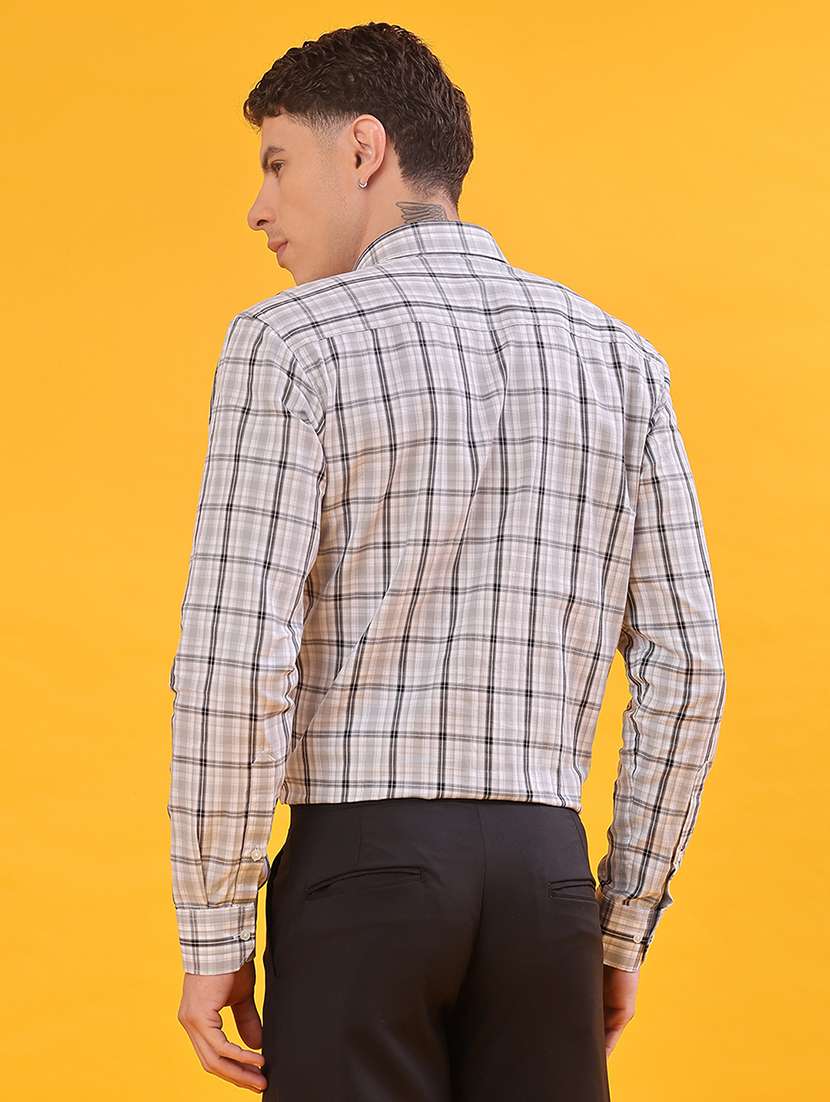 men checkered long sleeve regualr fit formal shirt - 22067107 -  Standard Image - 3