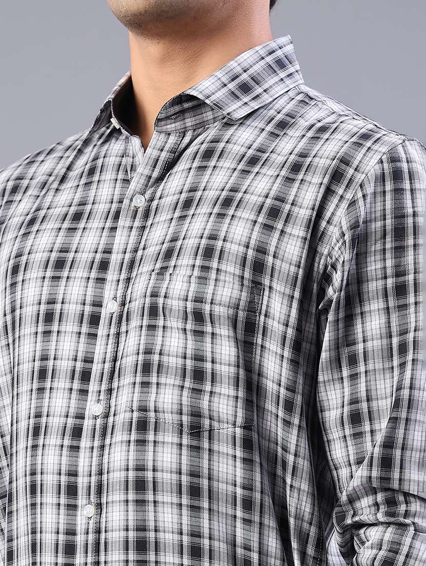 men checkered long sleeve regualr fit formal shirt - 22067108 -  Standard Image - 5