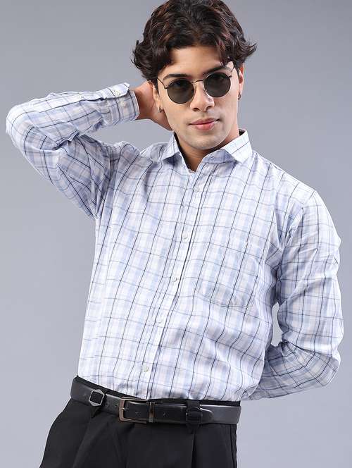 men checkered long sleeve regualr fit formal shirt - 22067109 -  Standard Image - 0