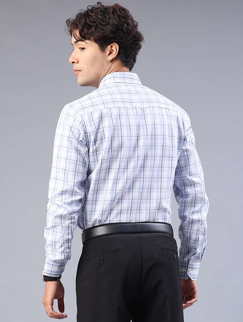 men checkered long sleeve regualr fit formal shirt - 22067109 -  Standard Image - 3