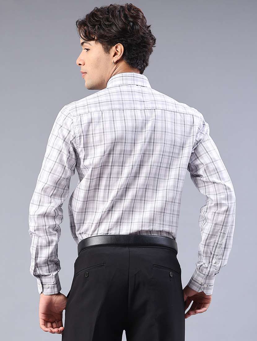 men checkered long sleeve regualr fit formal shirt - 22067110 -  Standard Image - 3