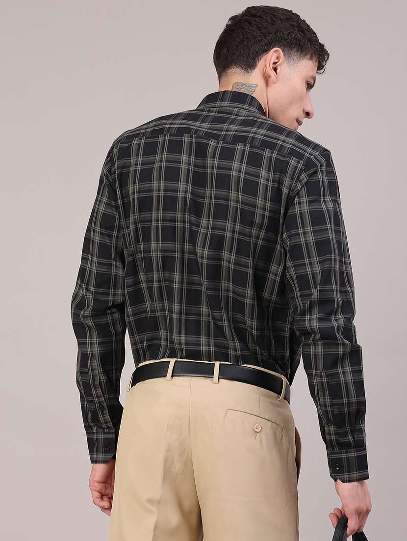 men checkered collared long sleeve shirt - 22067111 -  Standard Image - 3