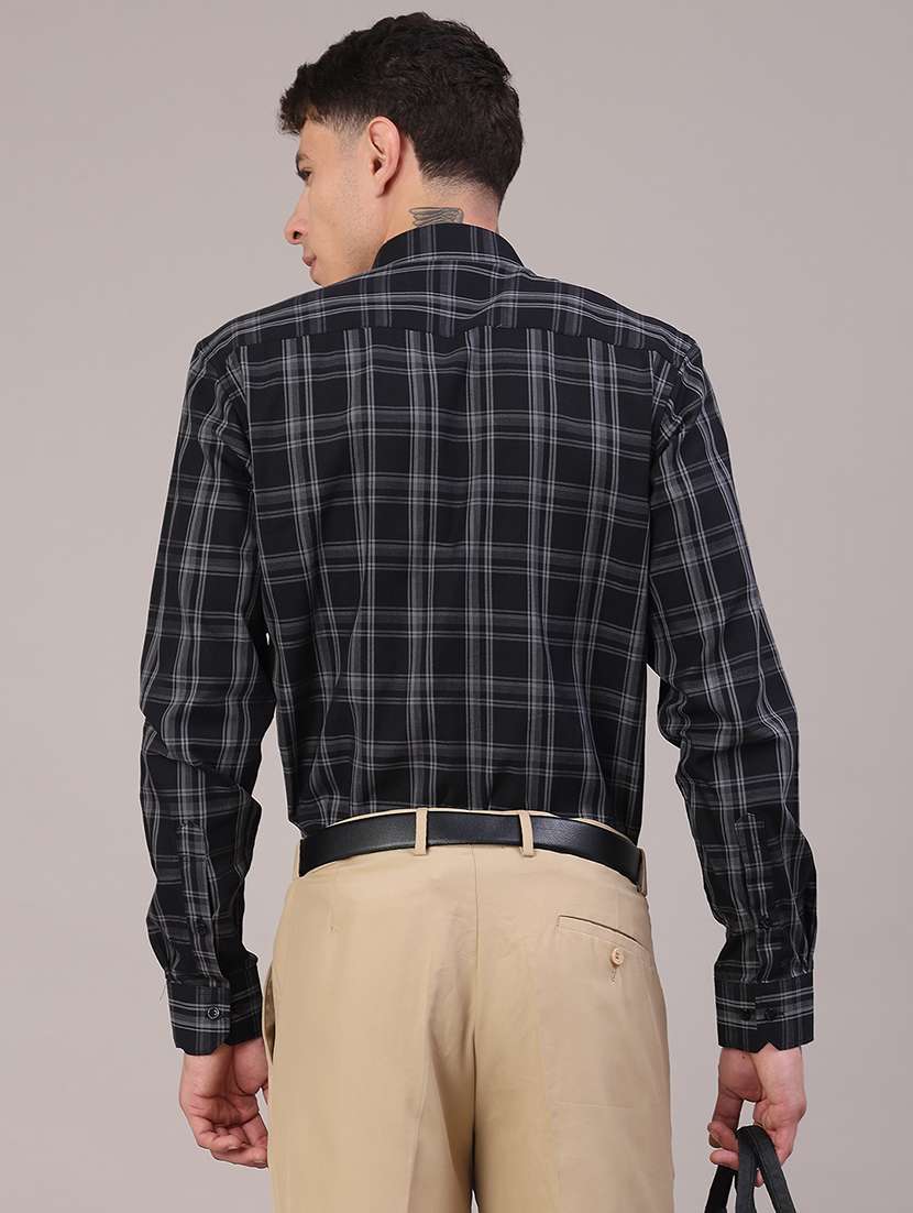 men checkered collared long sleeve shirt - 22067112 -  Standard Image - 3