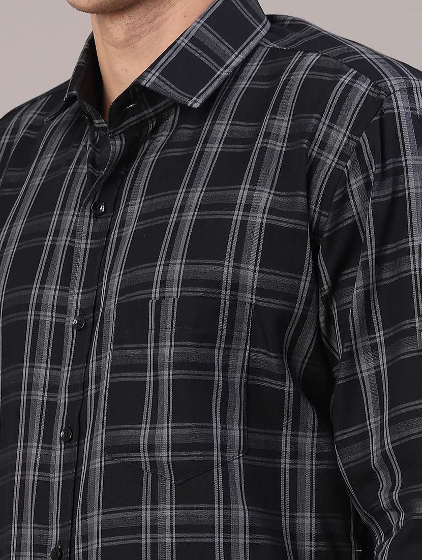 men checkered collared long sleeve shirt - 22067112 -  Standard Image - 5