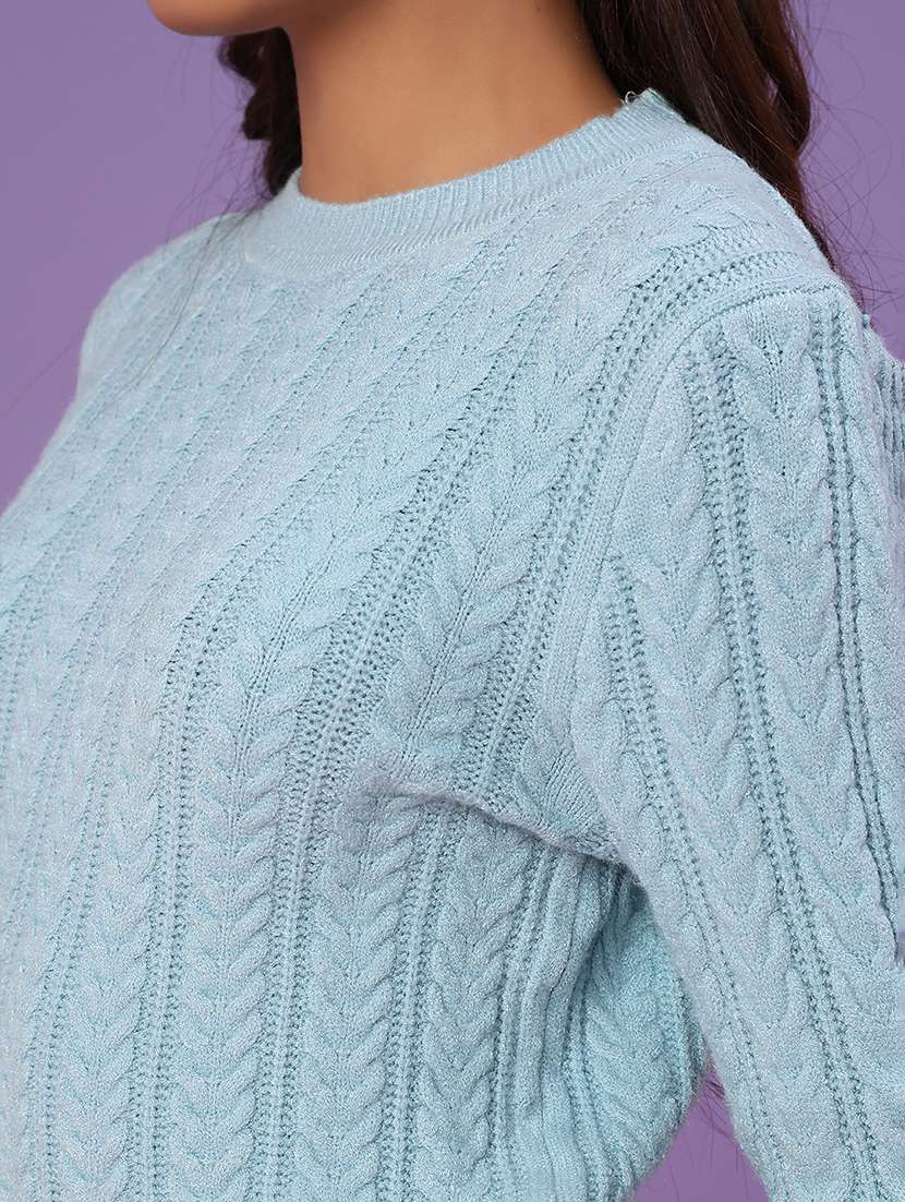 women self design long sleeve waist length pullover - 22067177 -  Standard Image - 5