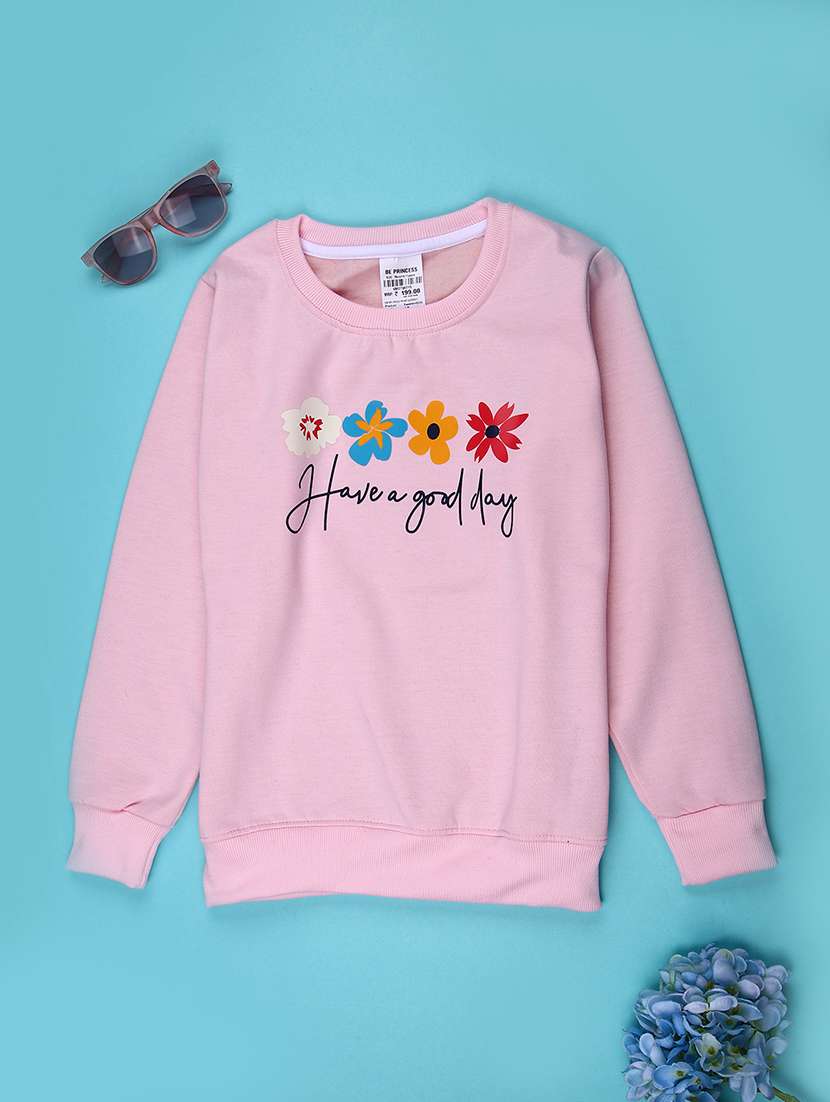girls printed long sleeve sweatshirt