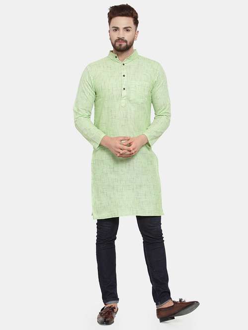 men solid mandarin neck long kurta - 22067472 -  Standard Image - 0