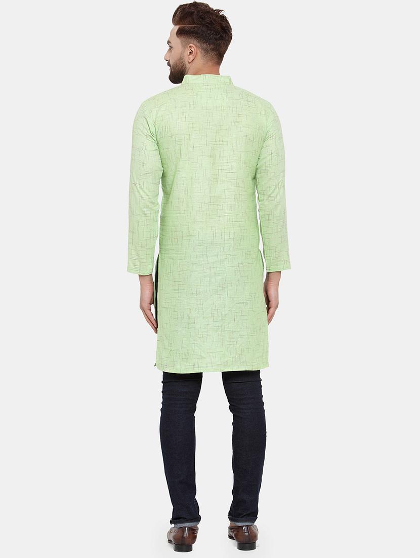 men solid mandarin neck long kurta - 22067472 - Standard Image - 3