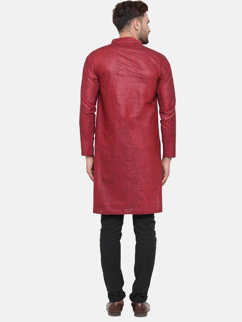 men solid mandarin neck long kurta - 22067478 - Standard Image - 3