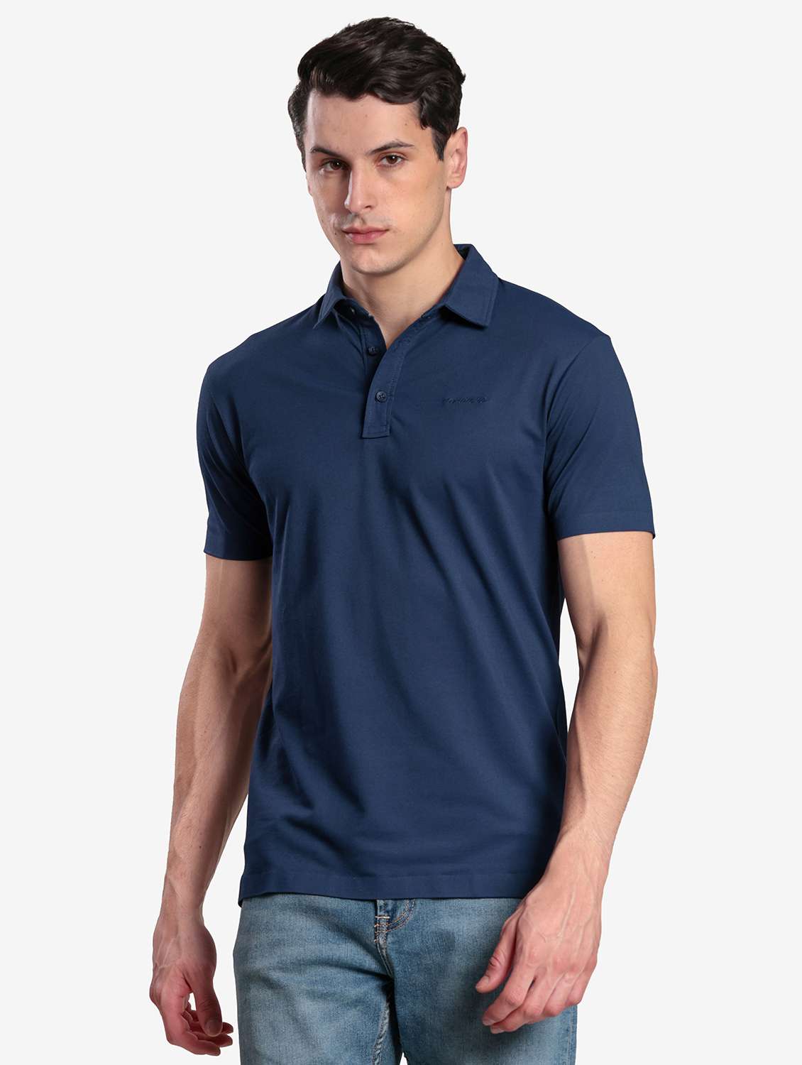 men solid short sleeve regular fit polo t-shirt