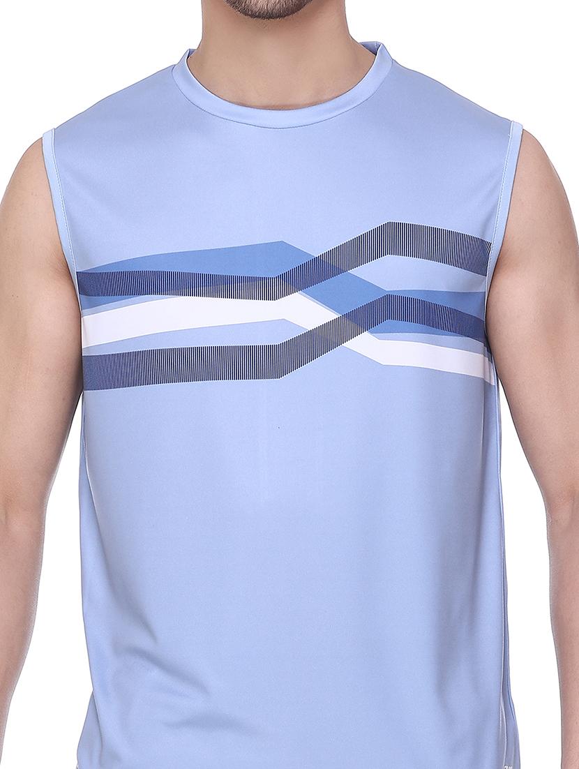 men printed sleeveless regular fit t-shirt - 22067512 - Standard Image - 3