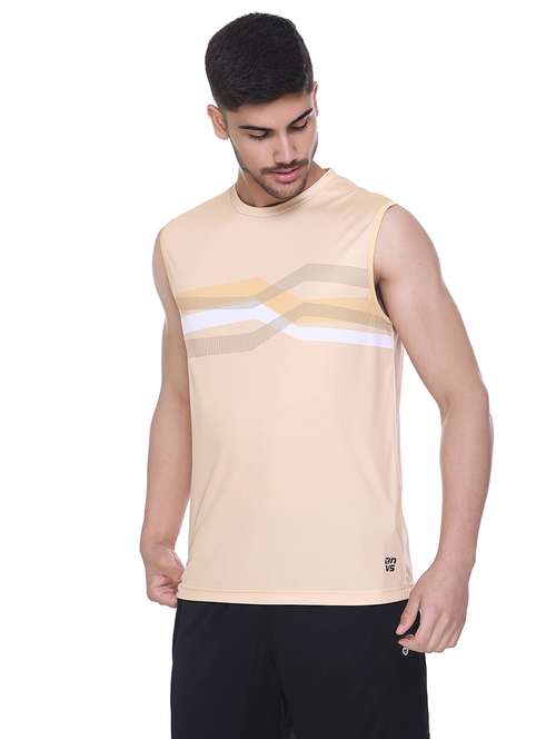 men printed sleeveless regular fit t-shirt - 22067513 - Standard Image - 0