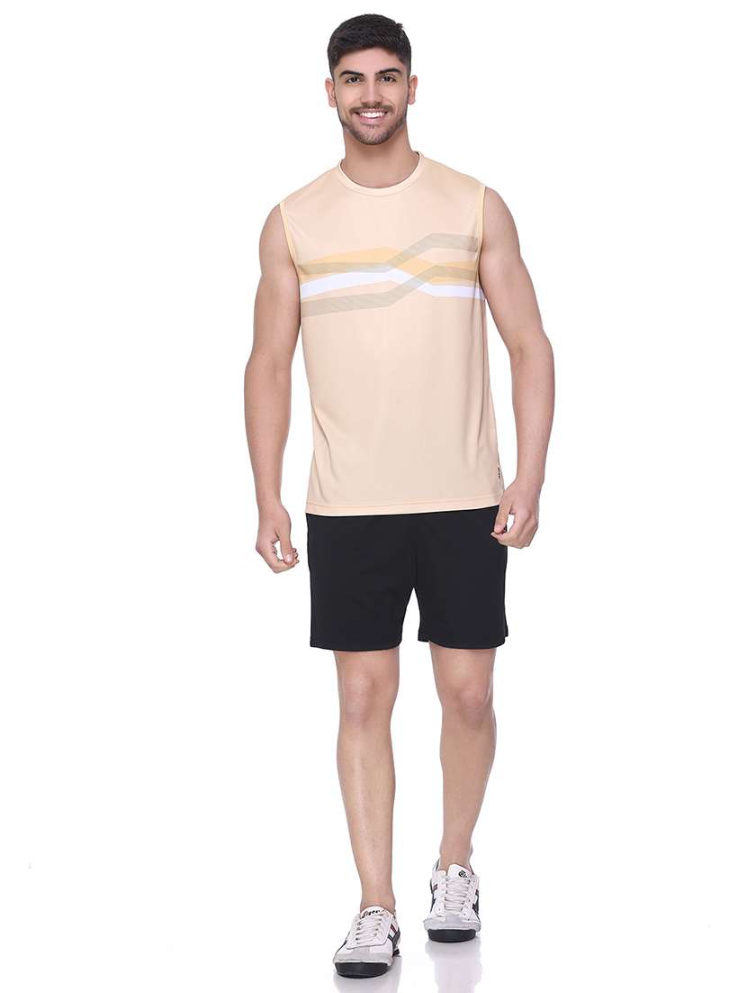 men printed sleeveless regular fit t-shirt - 22067513 - Standard Image - 3