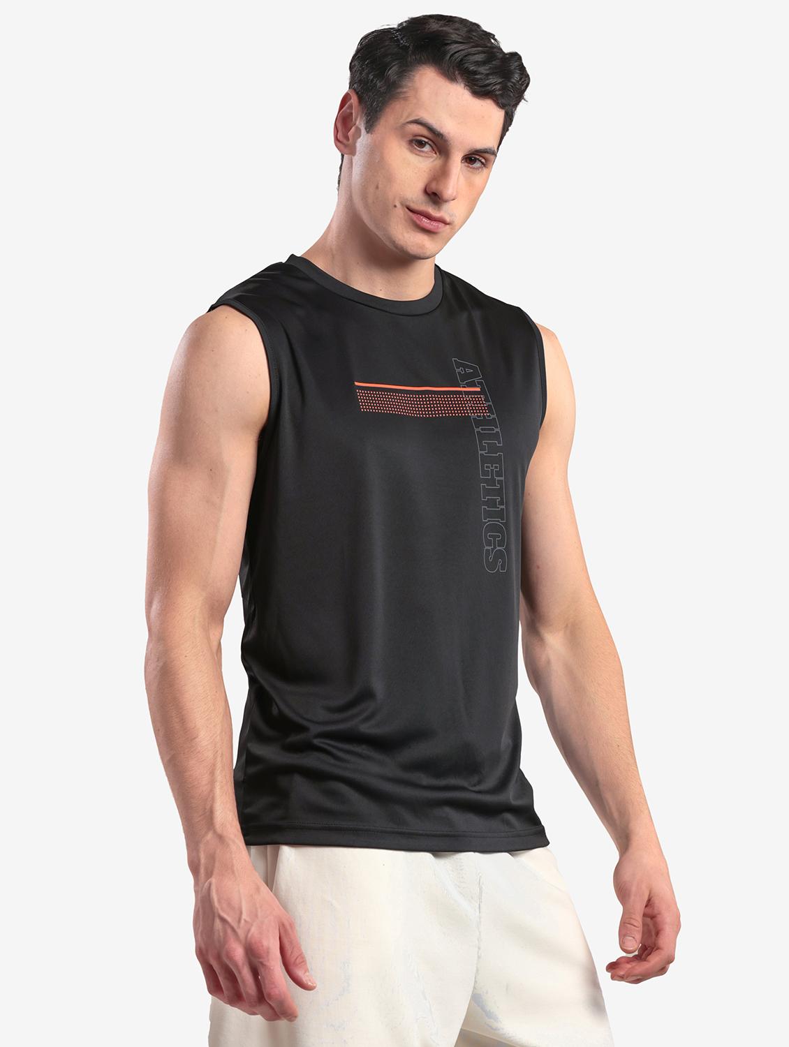men printed sleeveless regular fit t-shirt - 22067514 - Standard Image - 3