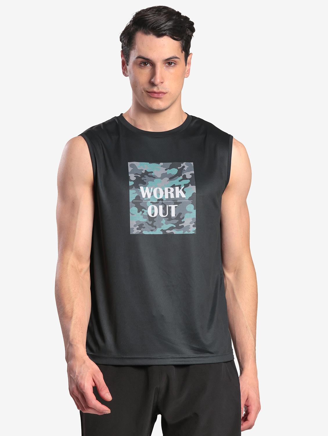men printed sleeveless regular fit t-shirt - 22067517 - Zoom Image - 0