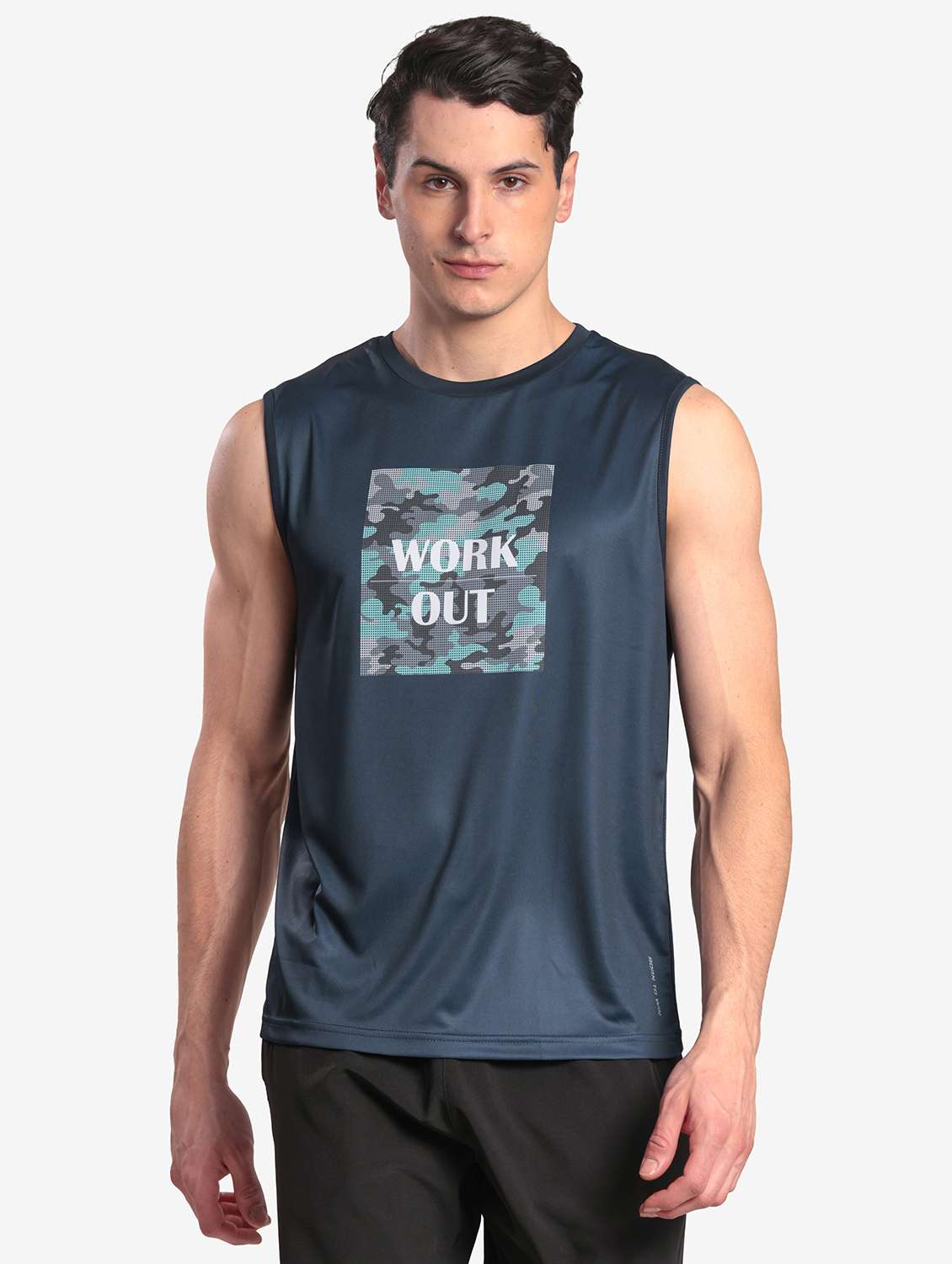 men printed sleeveless regular fit t-shirt - 22067518 - Zoom Image - 0