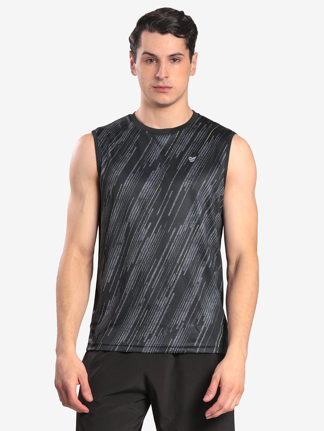 men printed sleeveless regular fit t-shirt