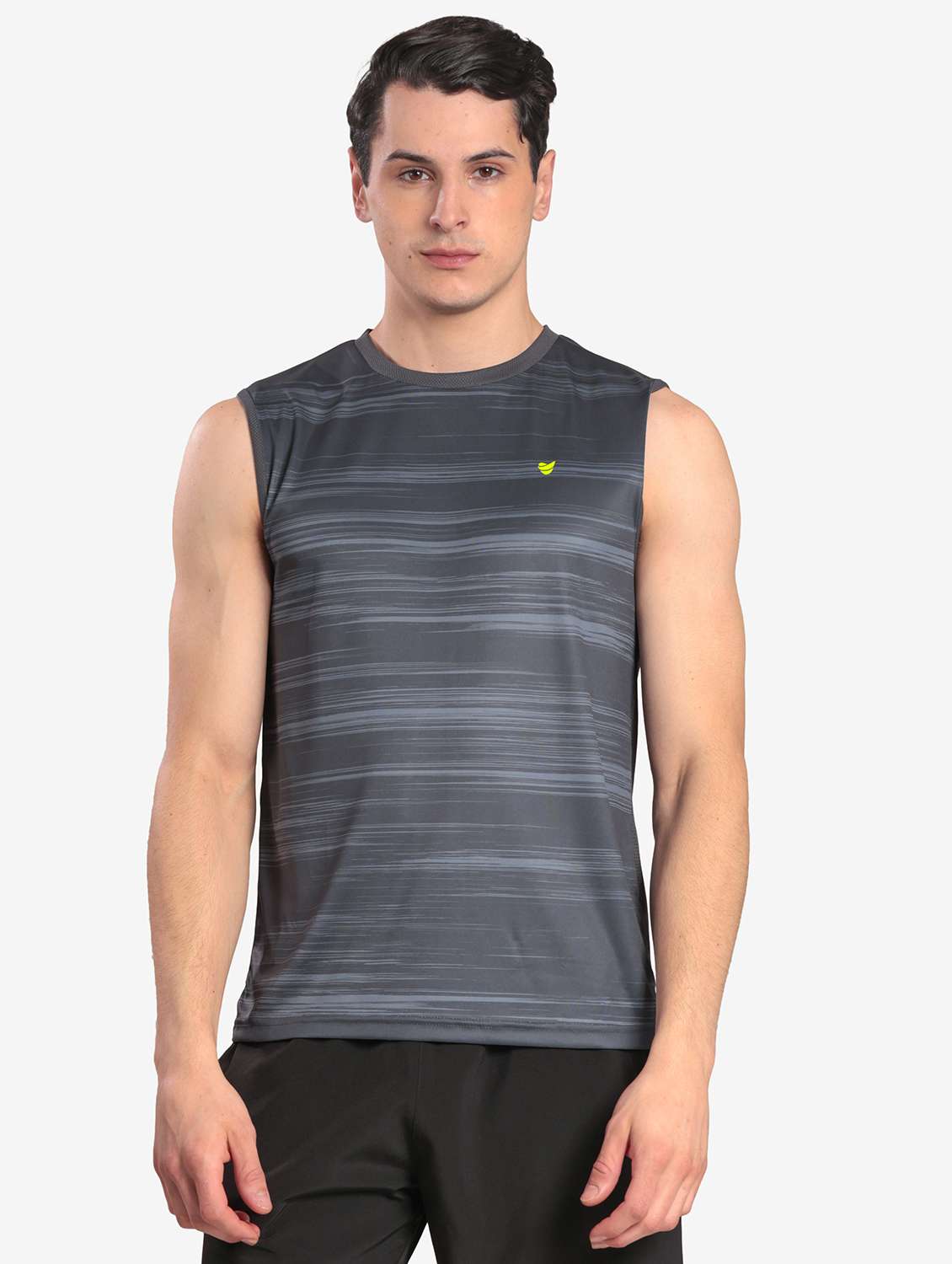 men printed sleeveless regular fit t-shirt