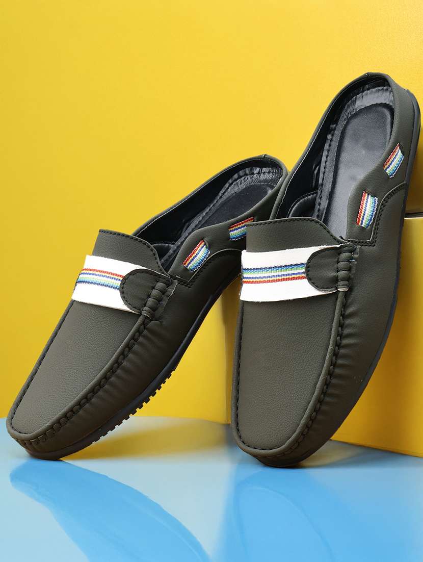 men color block slip on loafer