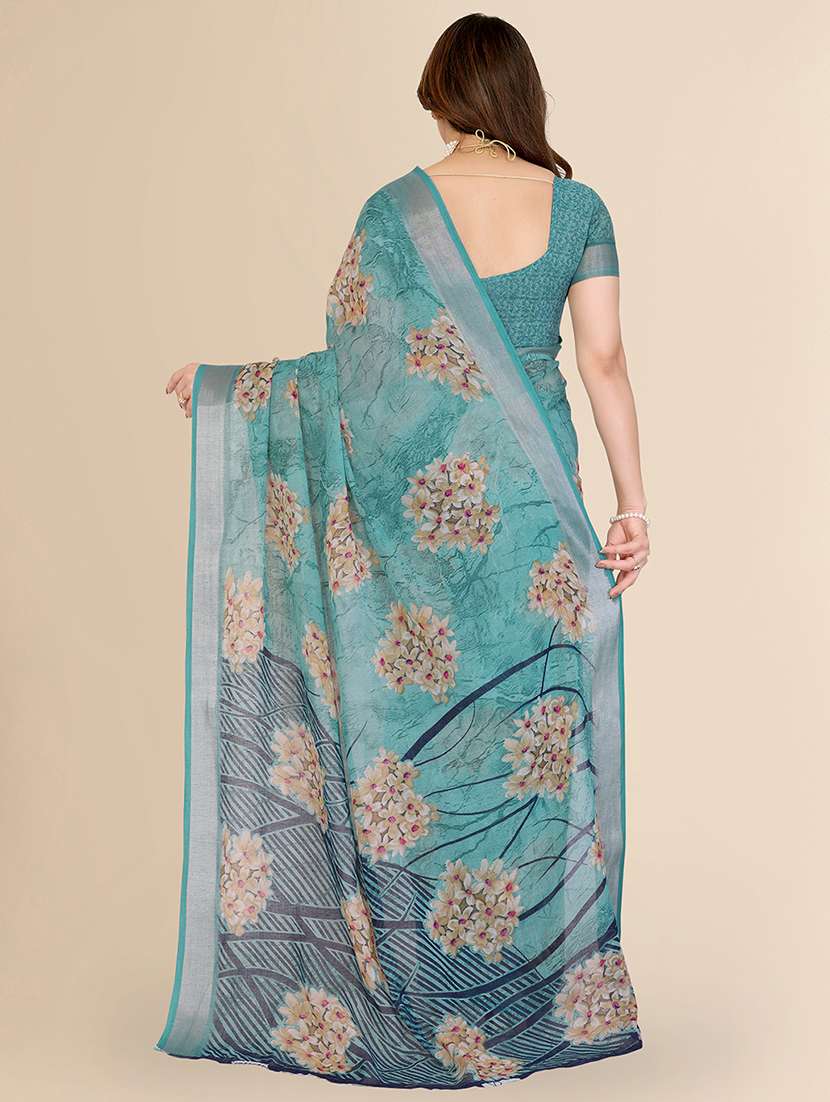 women printed casual wear saree with blouse - 22067589 -  Standard Image - 3