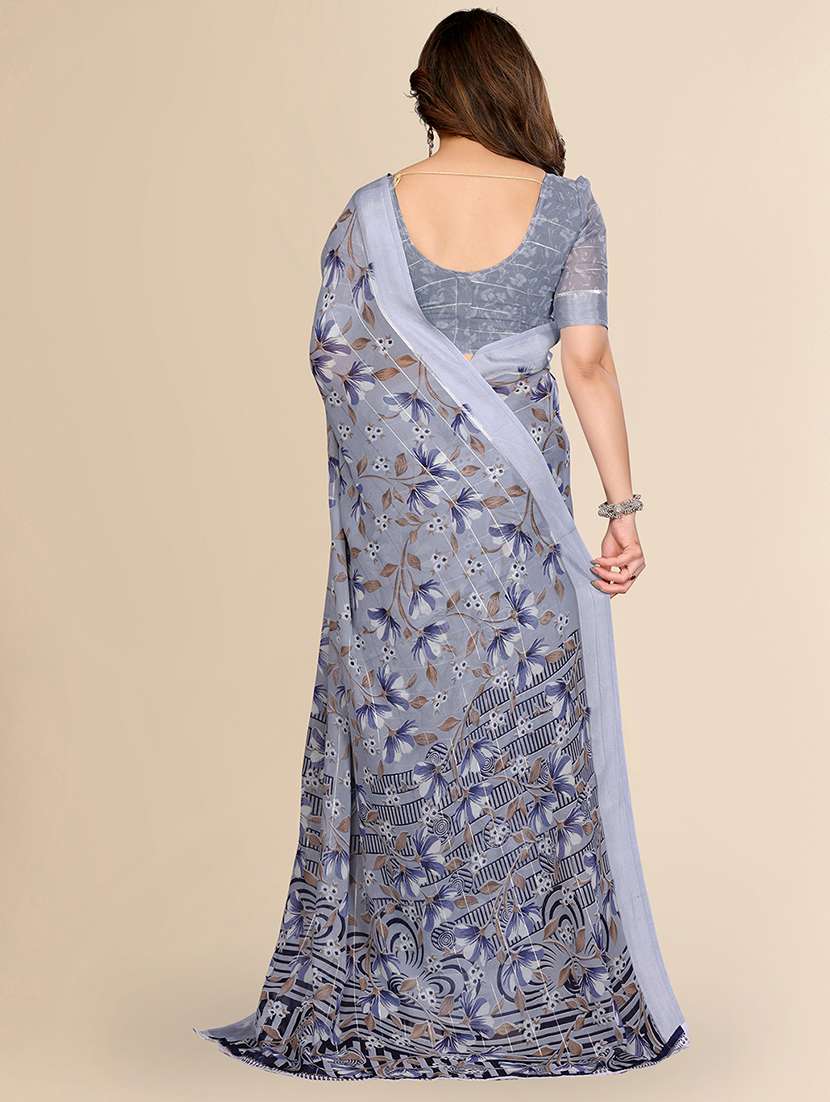 women printed casual wear saree with blouse - 22067603 -  Standard Image - 3