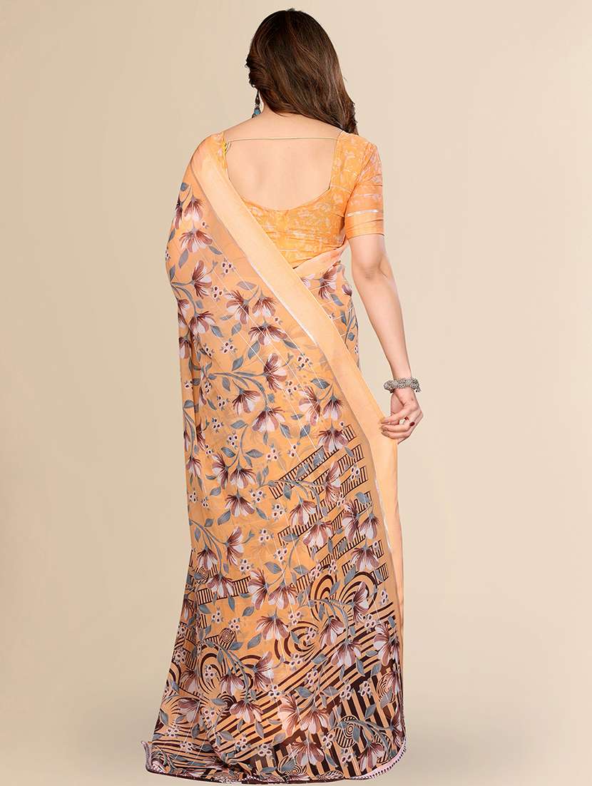 women printed casual wear saree with blouse - 22067607 -  Standard Image - 3