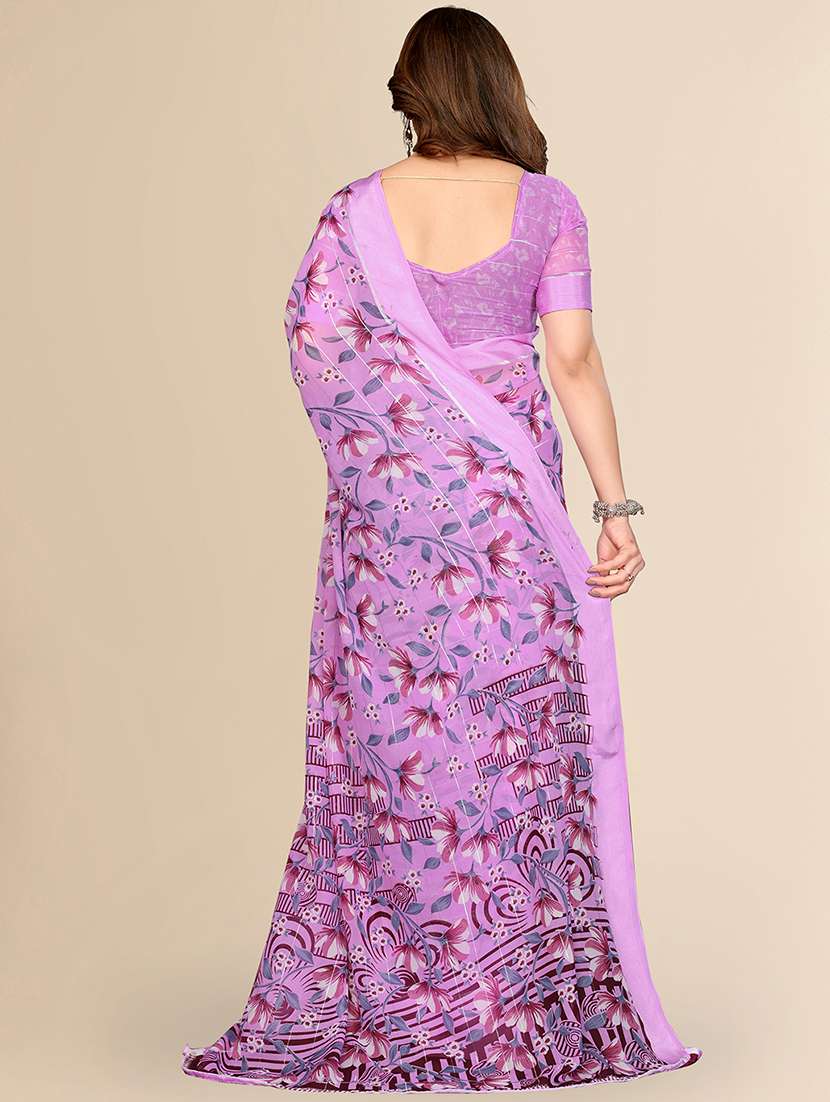 women printed casual wear saree with blouse - 22067608 -  Standard Image - 3