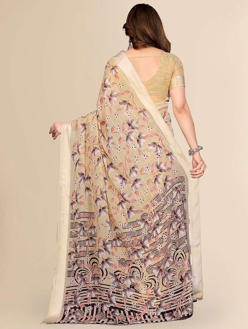women printed casual wear saree with blouse - 22067610 -  Standard Image - 5