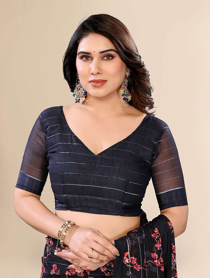women printed casual wear saree with blouse - 22067616 - Standard Image - 5