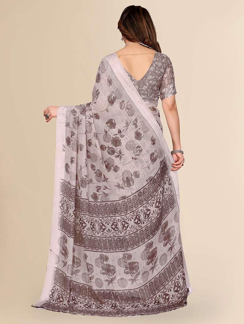 women printed casual wear saree with blouse - 22067624 -  Standard Image - 3