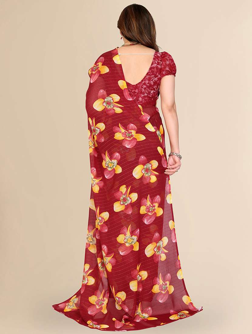 women printed casual wear saree with blouse - 22067646 - Standard Image - 3