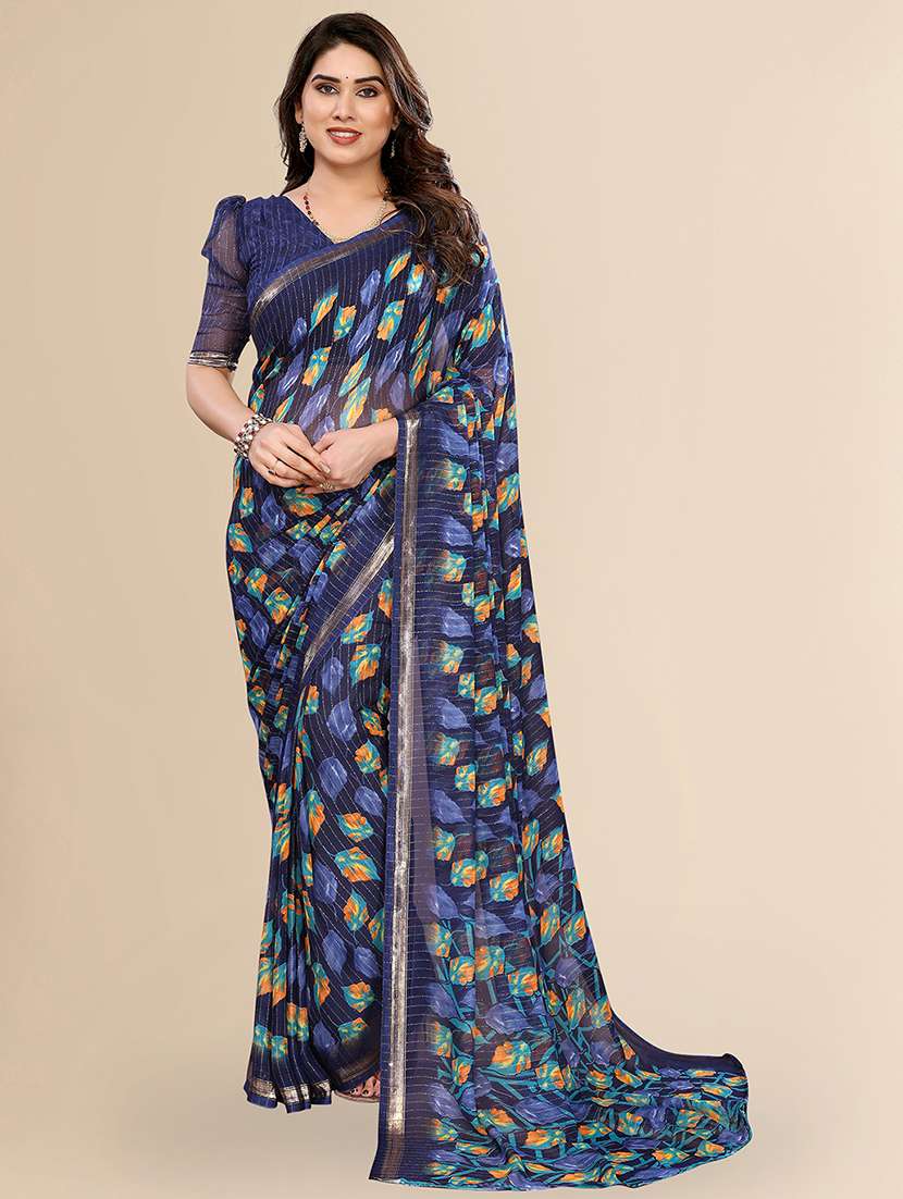women printed casual wear saree with blouse - 22067657 - Zoom Image - 0