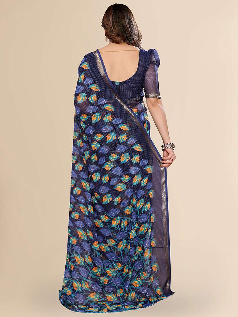 women printed casual wear saree with blouse - 22067657 - Standard Image - 5