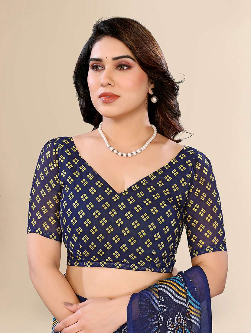 women printed casual wear saree with blouse - 22067672 - Standard Image - 5