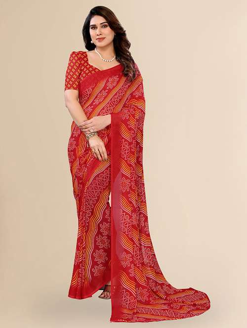 women printed casual wear saree with blouse - 22067675 - Standard Image - 0