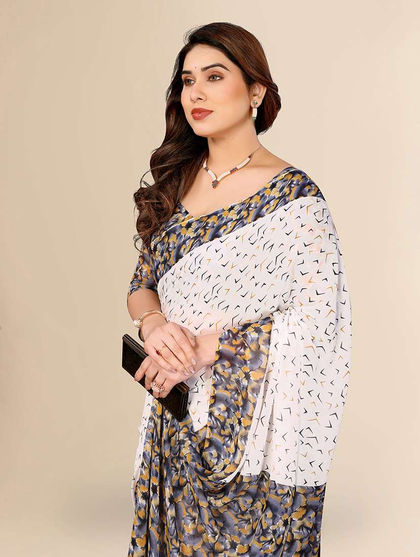 women printed casual wear saree with blouse - 22067681 -  Standard Image - 3